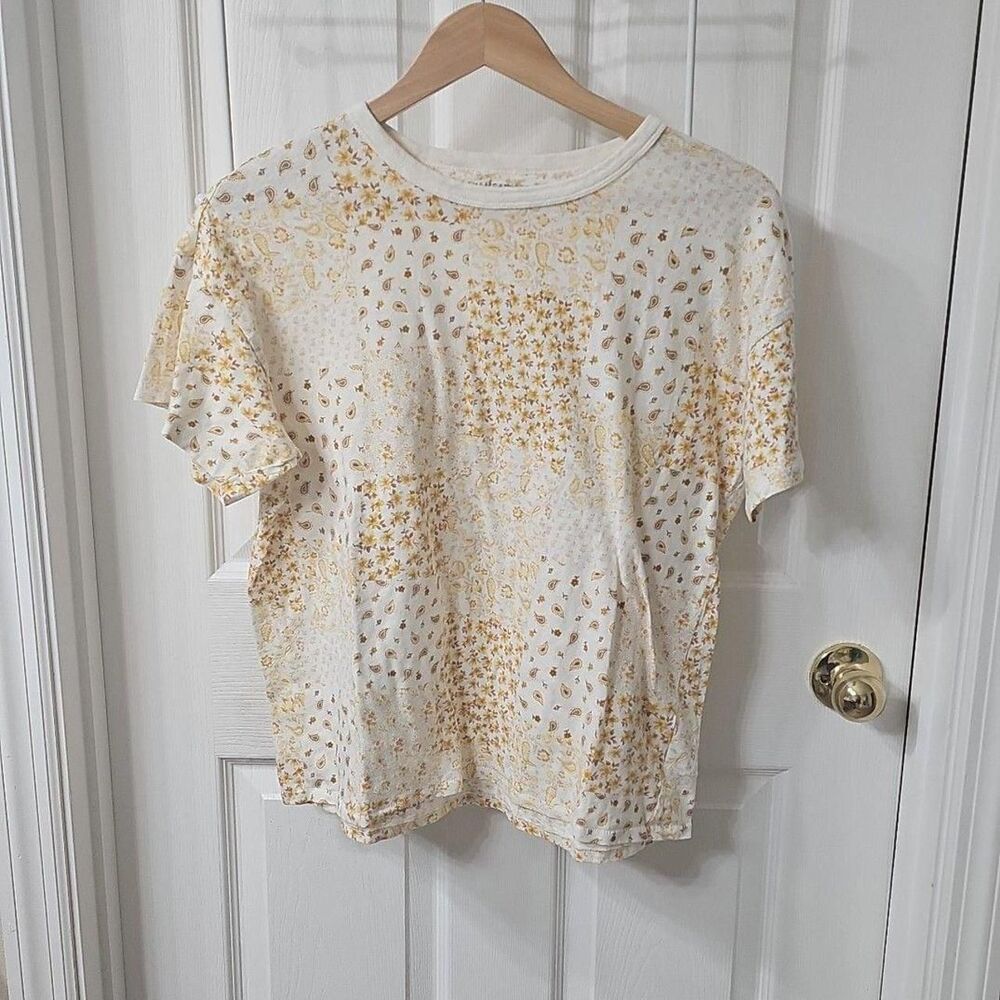 American Eagle Patchwork Floral Paisley T-Shirt Size Small